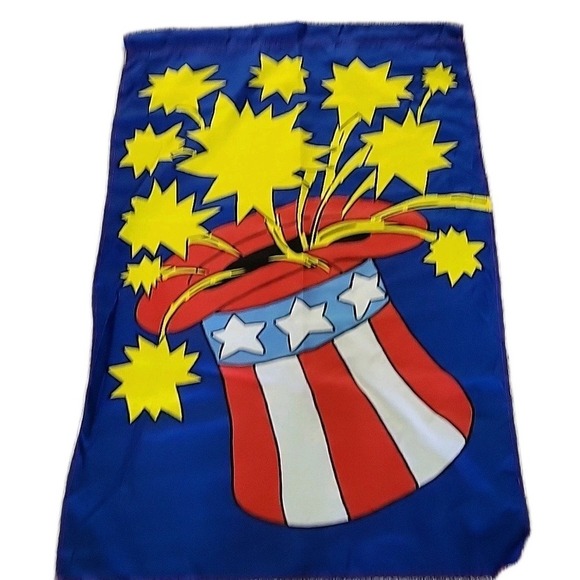 4th Of July Garden Yard Flag  28 X 40" Patriotic Party Fireworks America USA - Picture 1 of 5